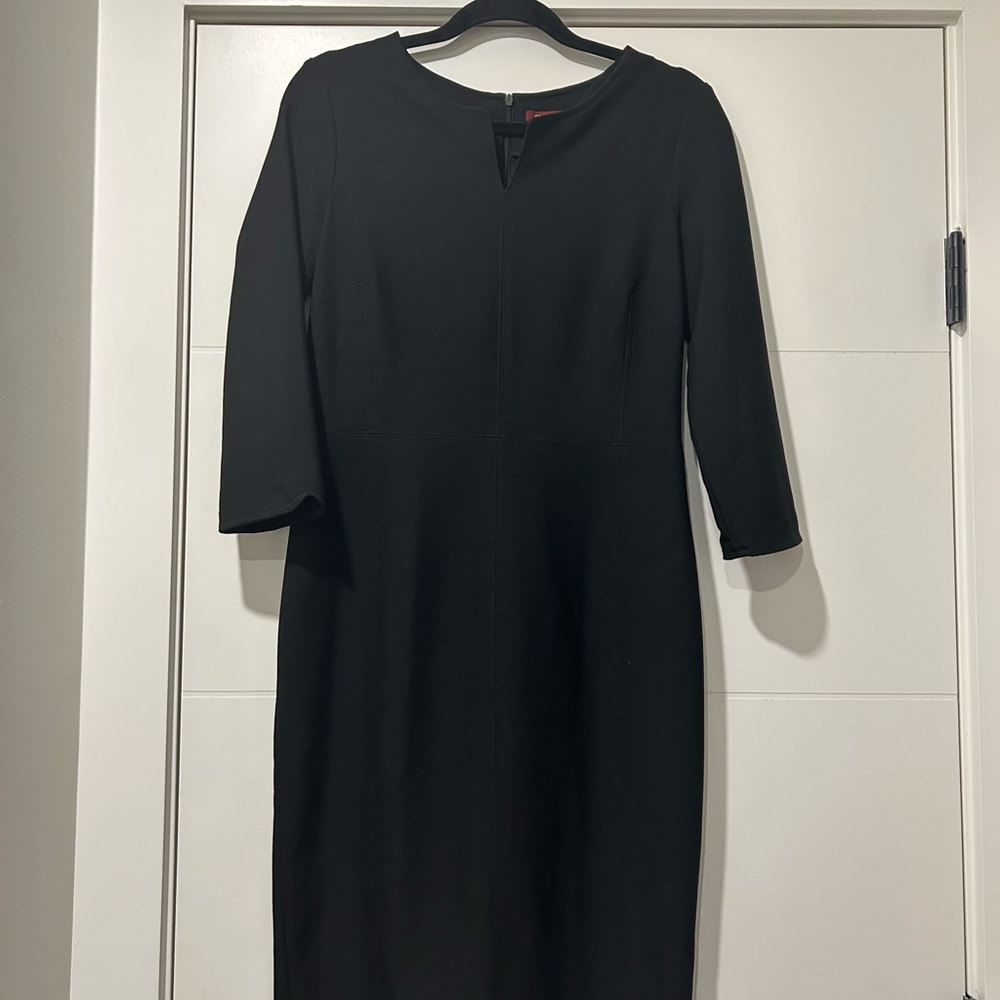 LBD! Comptoir Des Cottonieres Black Sheath long sleeved Dress 40 8